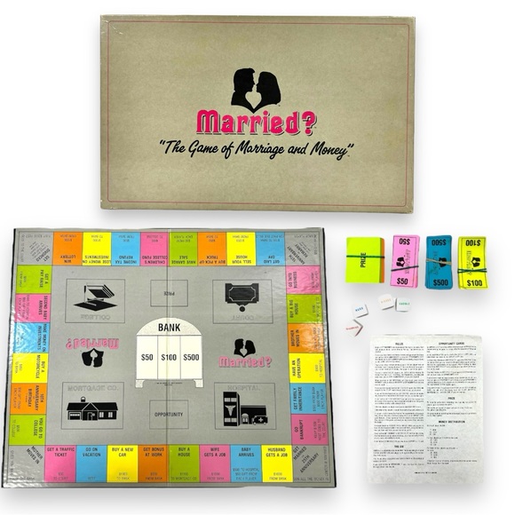 VERY RARE 1980s-90s: Married? "The Game Of Marriage and Money" Board Game NO DIE - Picture 2 of 16